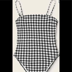 Black and white checkered bodysuit